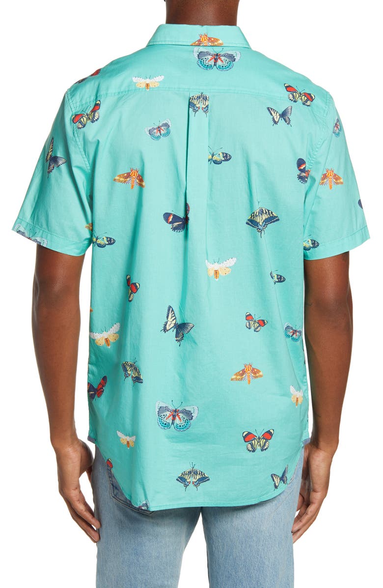 Vans Metamorphosis Slim Fit Print Short Sleeve Button-Up Shirt, Alternate, color, 