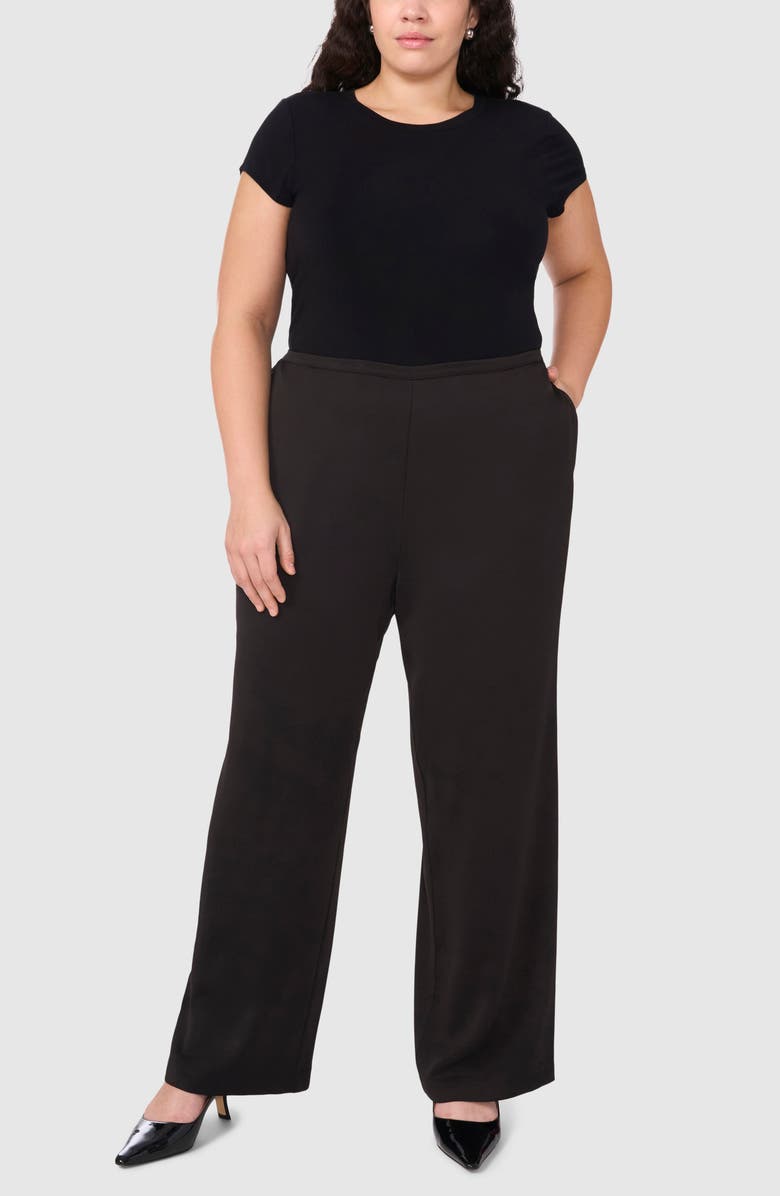 Halogen<sup>®</sup> Wide Leg Pull-On Pants, Alternate, color, Rich Black