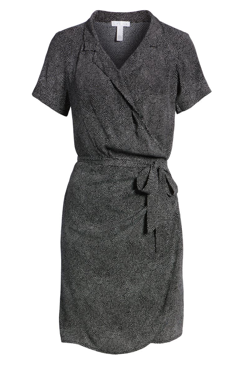 Print Wrap Dress, Alternate, color, BLACK CONFETTI PARTY