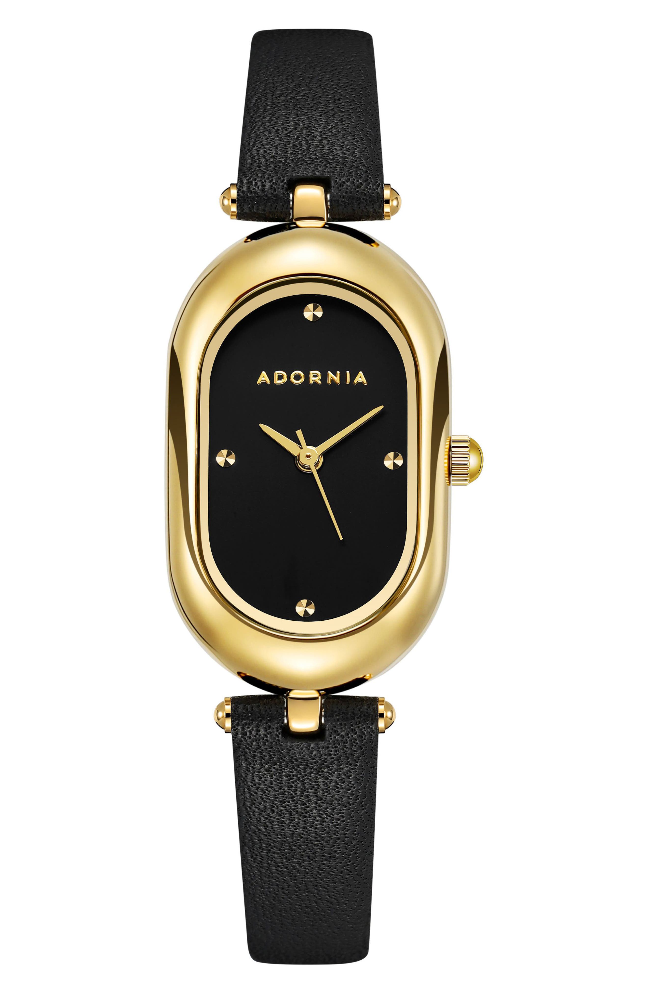 Milan Faux Leather Strap Watch, 32.5mm x 20mm