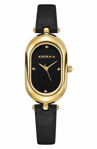 Milan Faux Leather Strap Watch, 32.5mm x 20mm