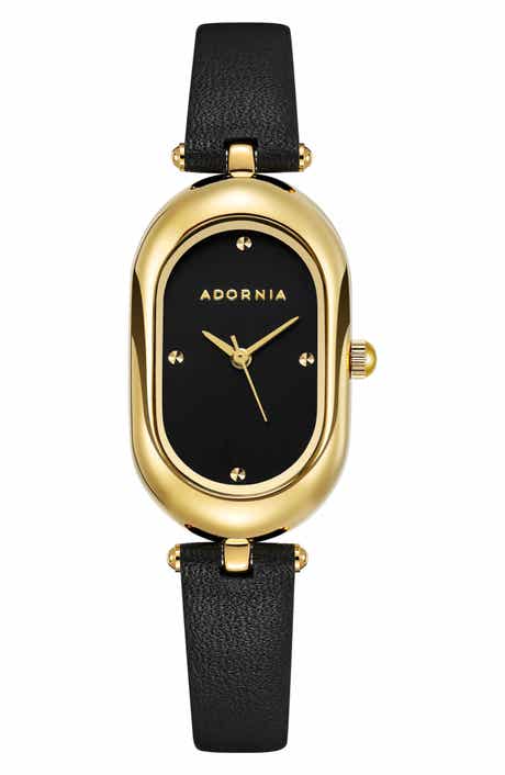 Milan Faux Leather Strap Watch, 32.5mm x 20mm