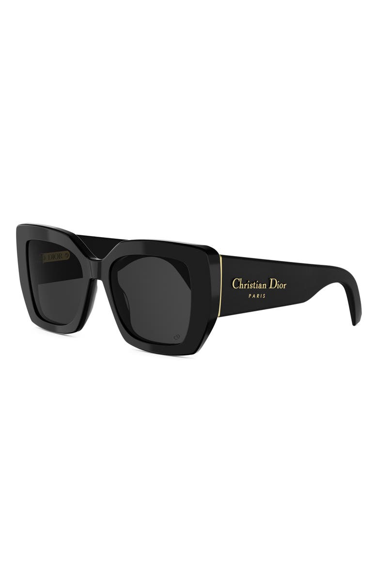 DIOR Ombre S2I 54mm Square Sunglasses, Alternate, color, Shiny Black / Smoke