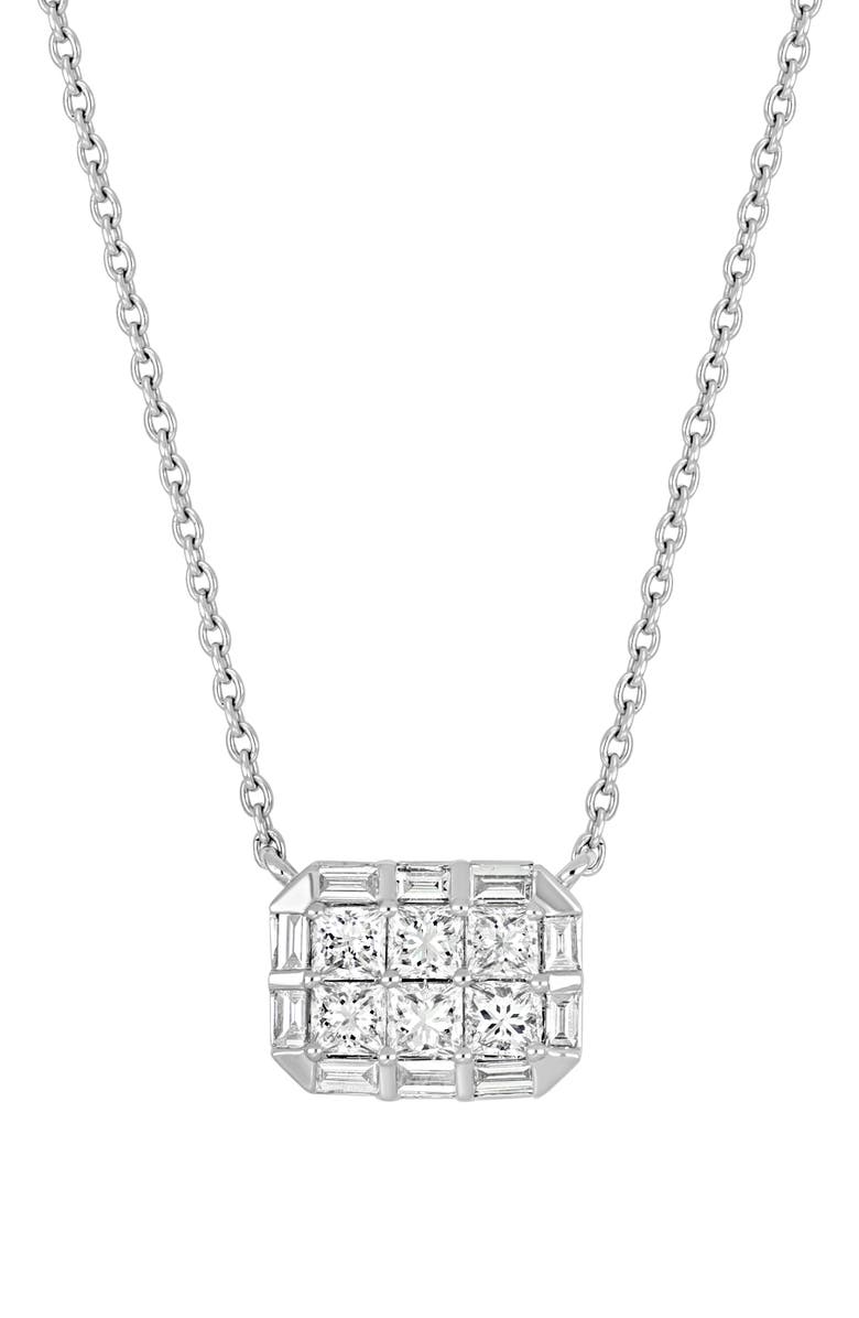 Bony Levy Mika Diamond Small Square Pendant Necklace, Main, color, 18K White Gold