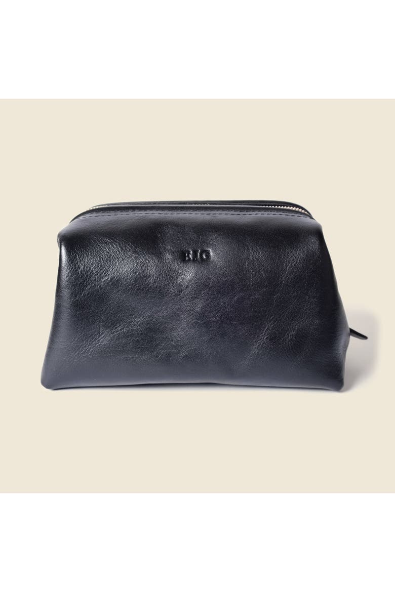 Leather Toiletry Bag, Alternate, color, Black