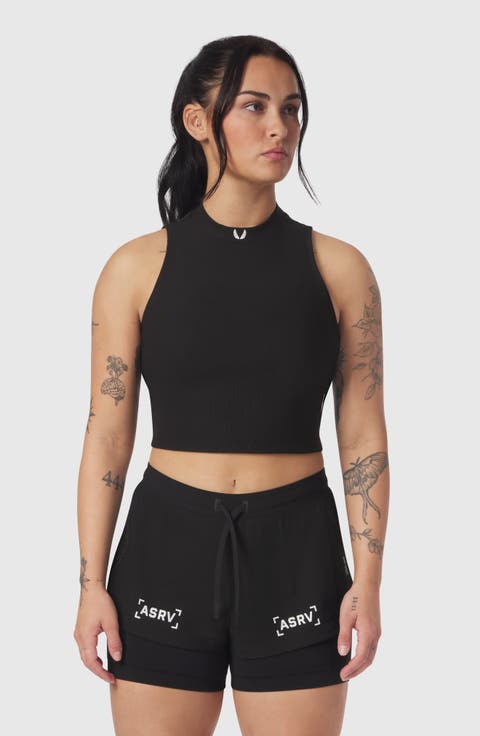 Lycra Ribbed Mockneck Tank