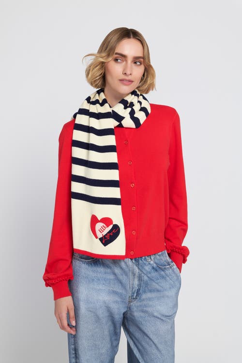 Elle Collection Striped Scarf In Multi