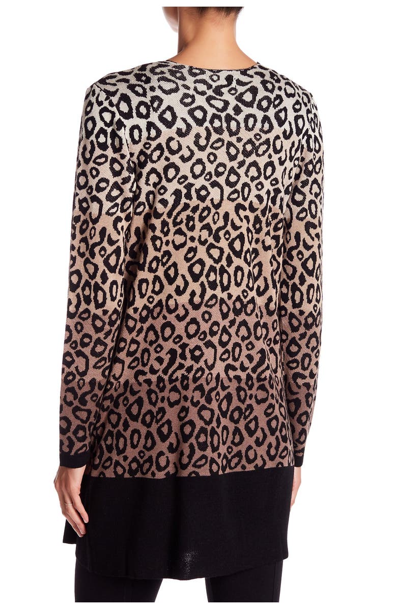 Joseph A Leopard Print Double Knit Cardigan, Main, color, 
