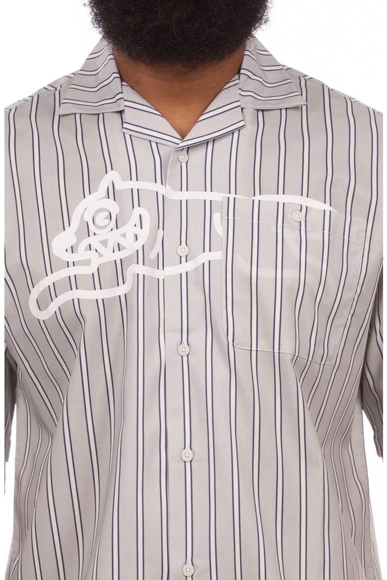 Giant Stripe Cotton Camp Shirt, Alternate, color, MICROCHIP