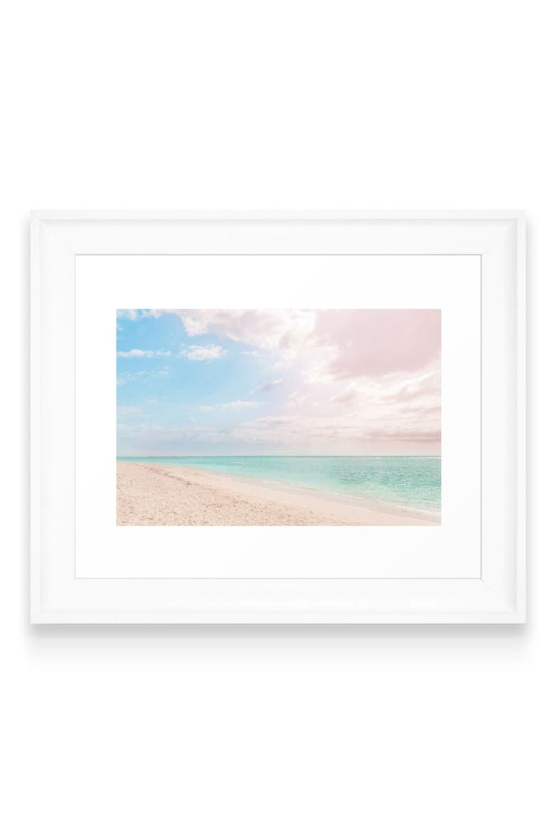 Romantic Beach Art Print, Main, color, WHITE FRAME- 13X19