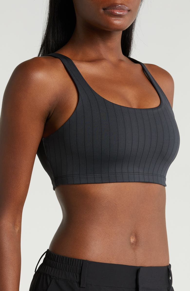 Alo Pinstripe Sports Bra, Alternate, color, 