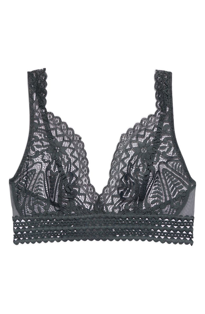 Etam Dream Wireless Triangle Bra, Alternate, color, Anthracite