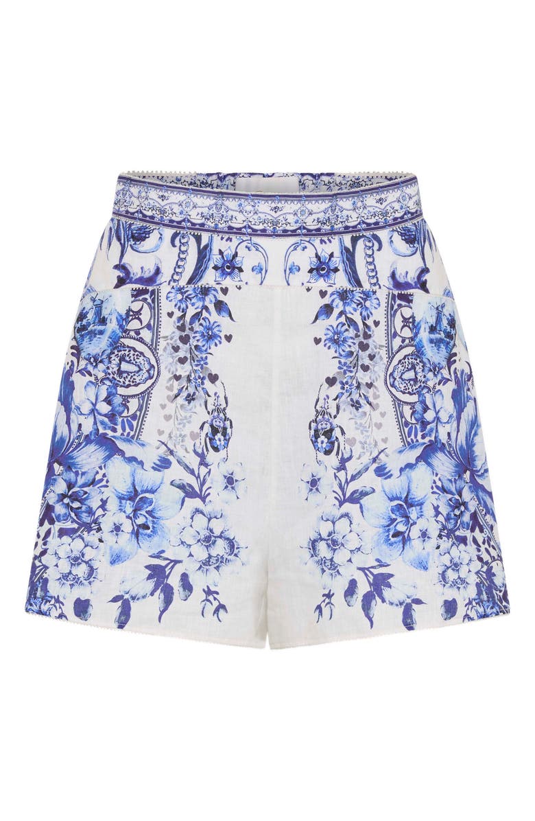 Camilla Glaze & Graze High Waist Linen Shorts, Alternate, color, Glaze And Graze