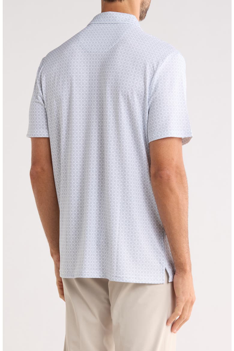 Micro Floral Geo Print Polo, Alternate, color, BRIGHT WHITE