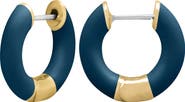 ES JEWELRY Tubular Enamel Hoop Earrings
