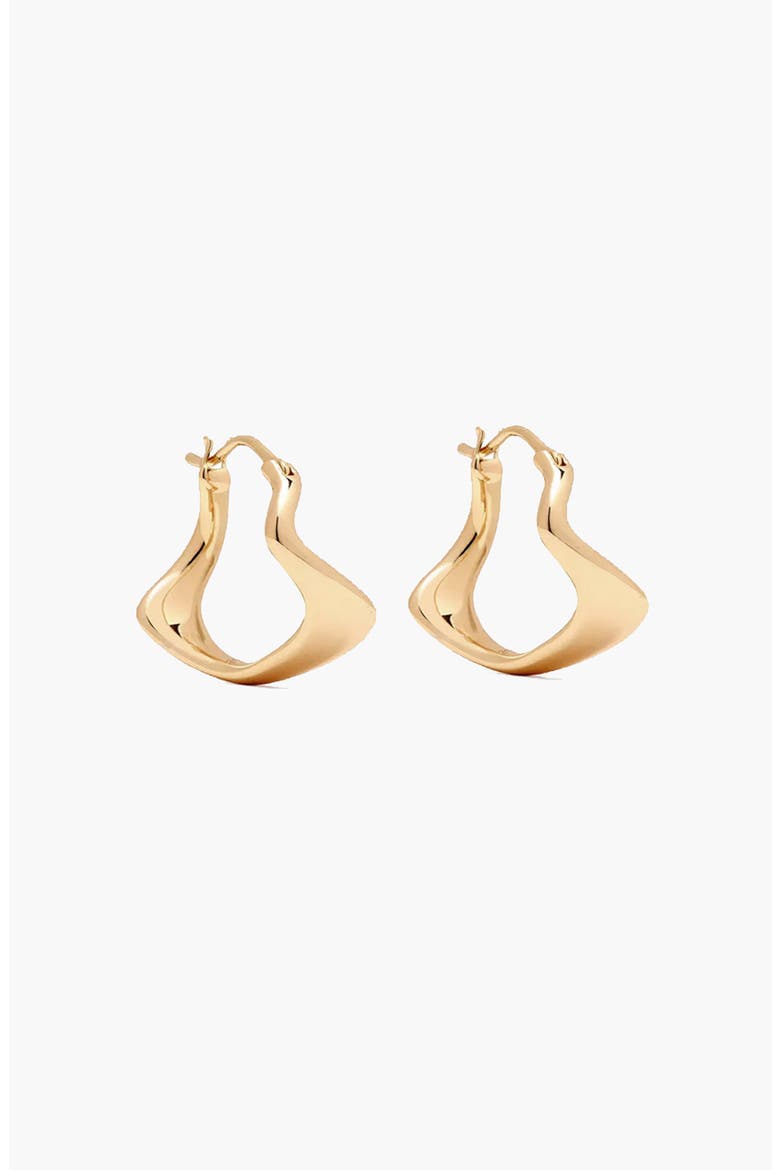 Curved Mini Hoop Earrings, Main, color, Gold