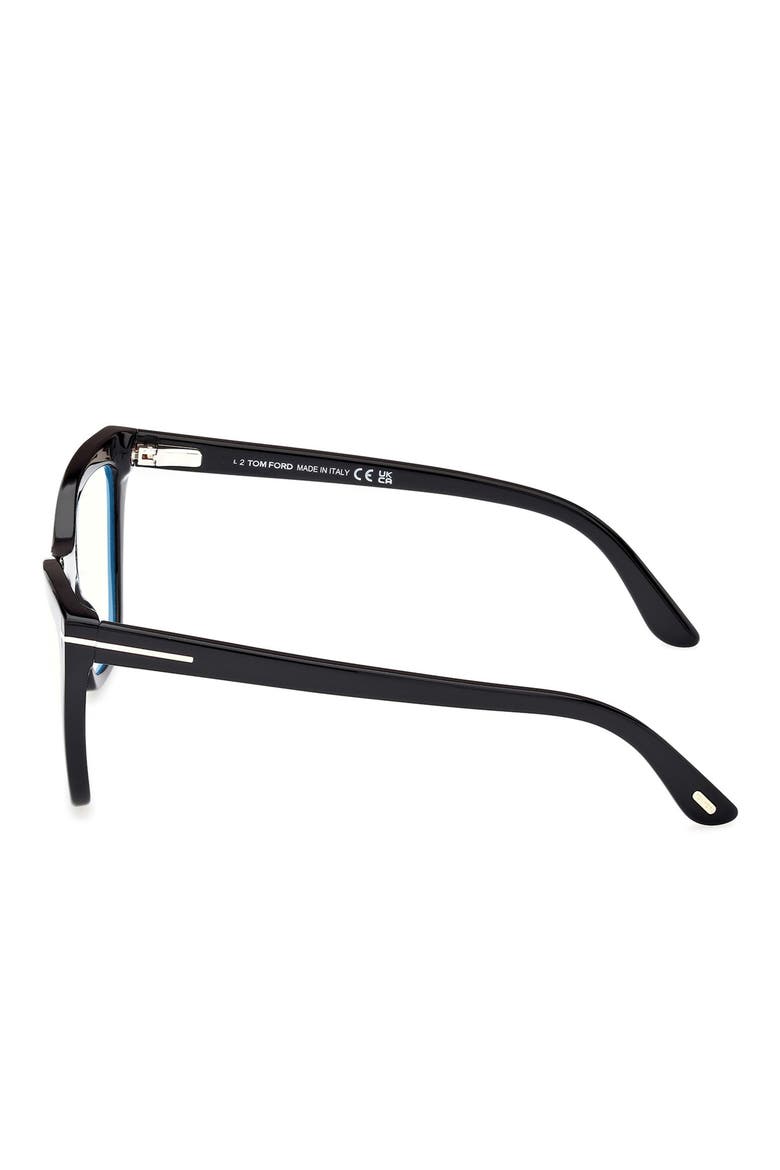 54mm Cat Eye Blue Light Blocking Optical Glasses, Alternate, color, BLACK ECO / T LOGO