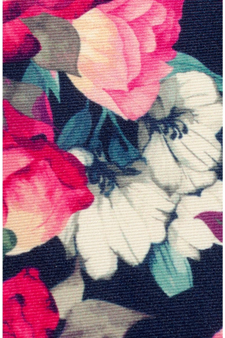 Painted Floral Black Silk Tie, Alternate, color, BLUE