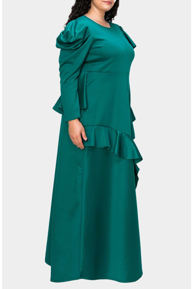 Vivienne Ruffle Maxi Dress, Alternate, color, GREEN