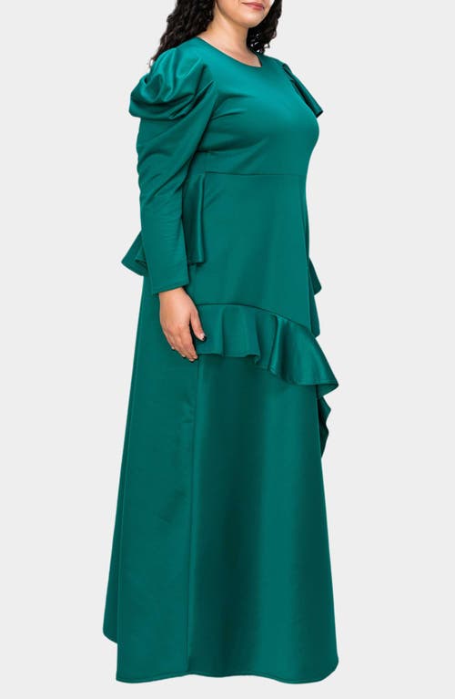 L I V D Vivienne Ruffle Maxi Dress In Green