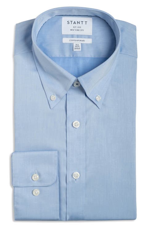 Contemporary Fit Wrinkle Resistant Cotton Twill Dress Shirt