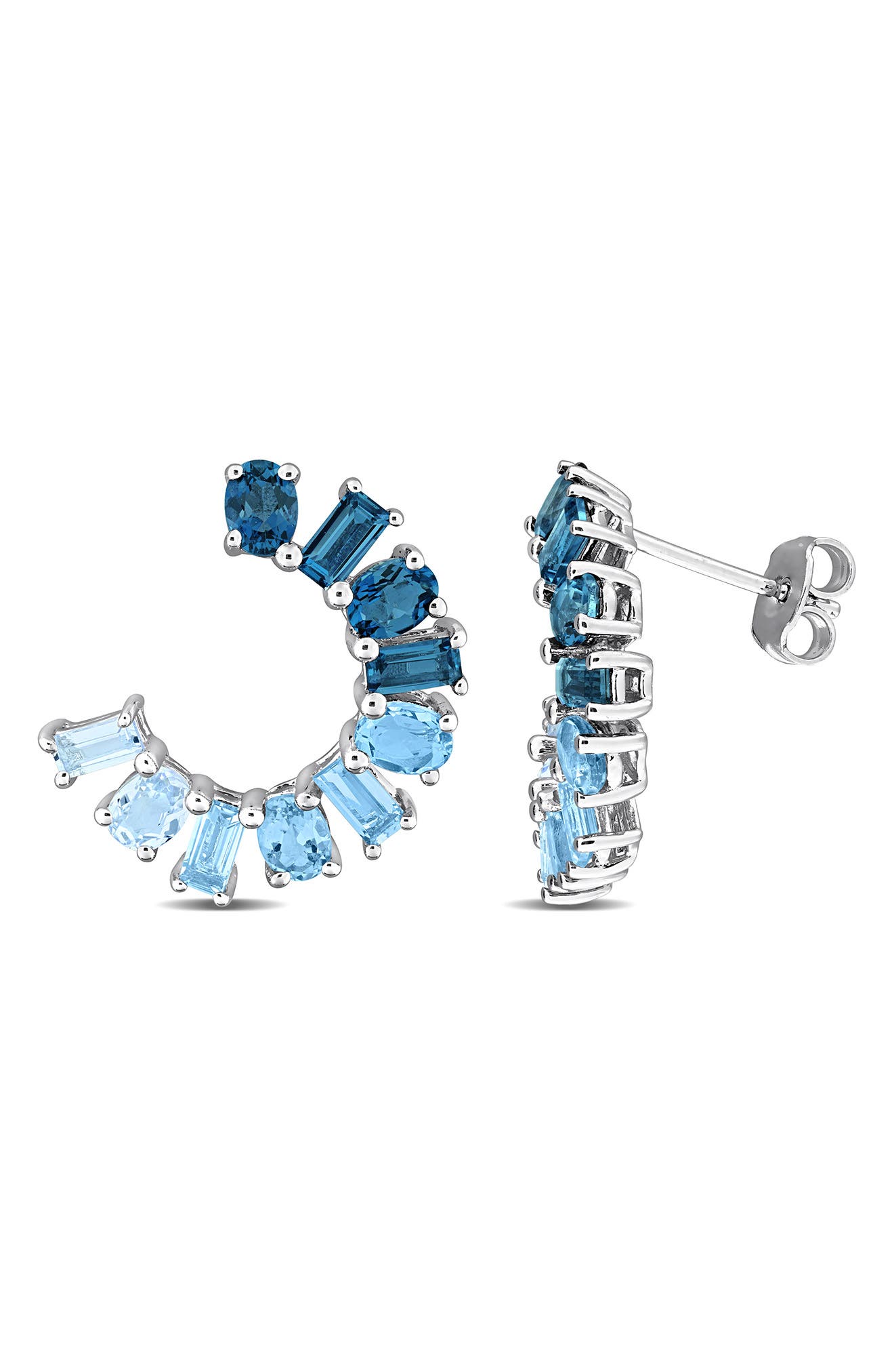 Sky, London & Blue Topaz Hoop Earrings