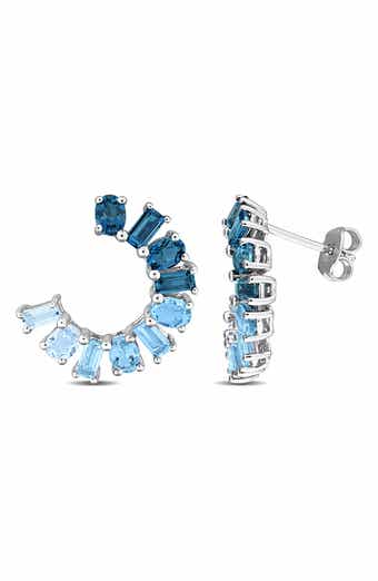 Sky, London & Blue Topaz Hoop Earrings
