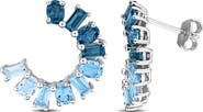 DELMAR Sky, London & Blue Topaz Hoop Earrings