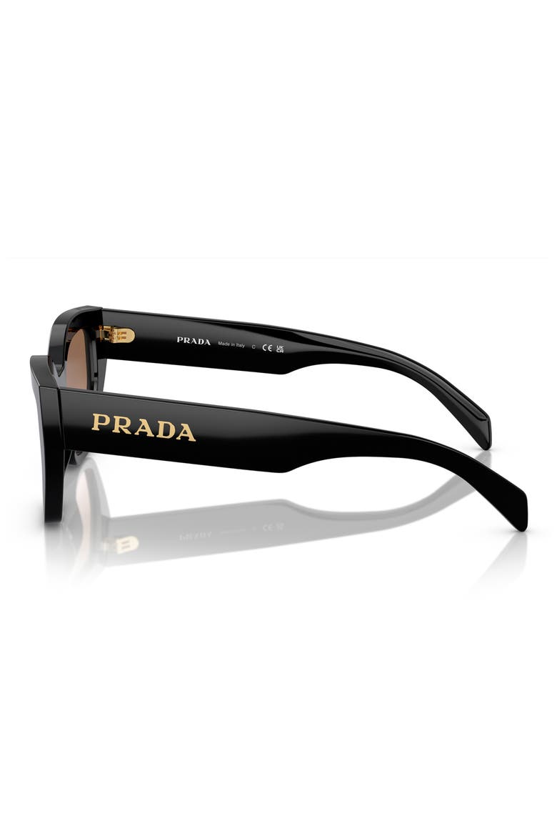 53mm Butterfly Polarized Sunglasses, Alternate, color, BLACK
