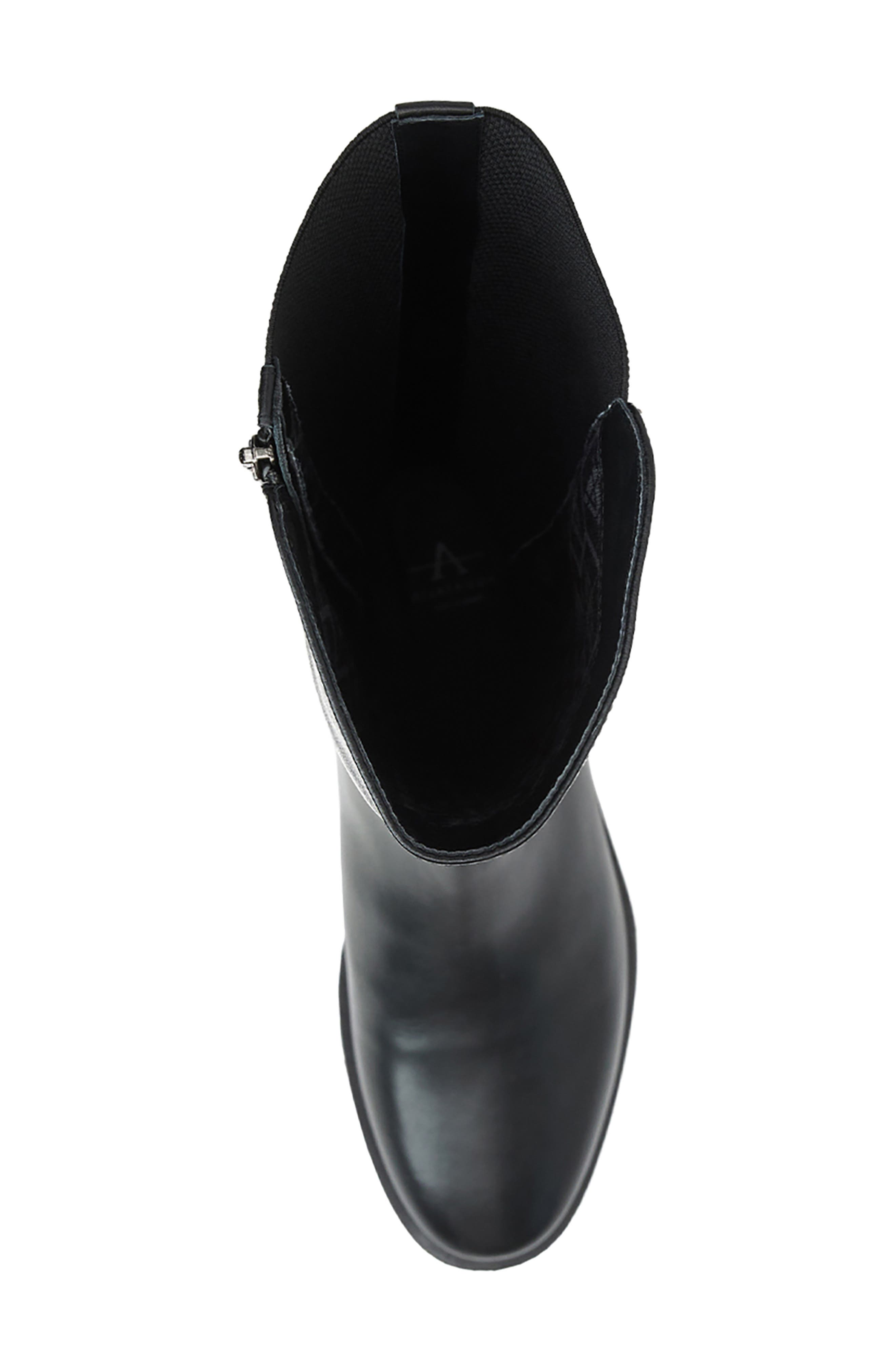Romello Waterproof Knee High Boot, Alternate, color, BLACK LEATHER