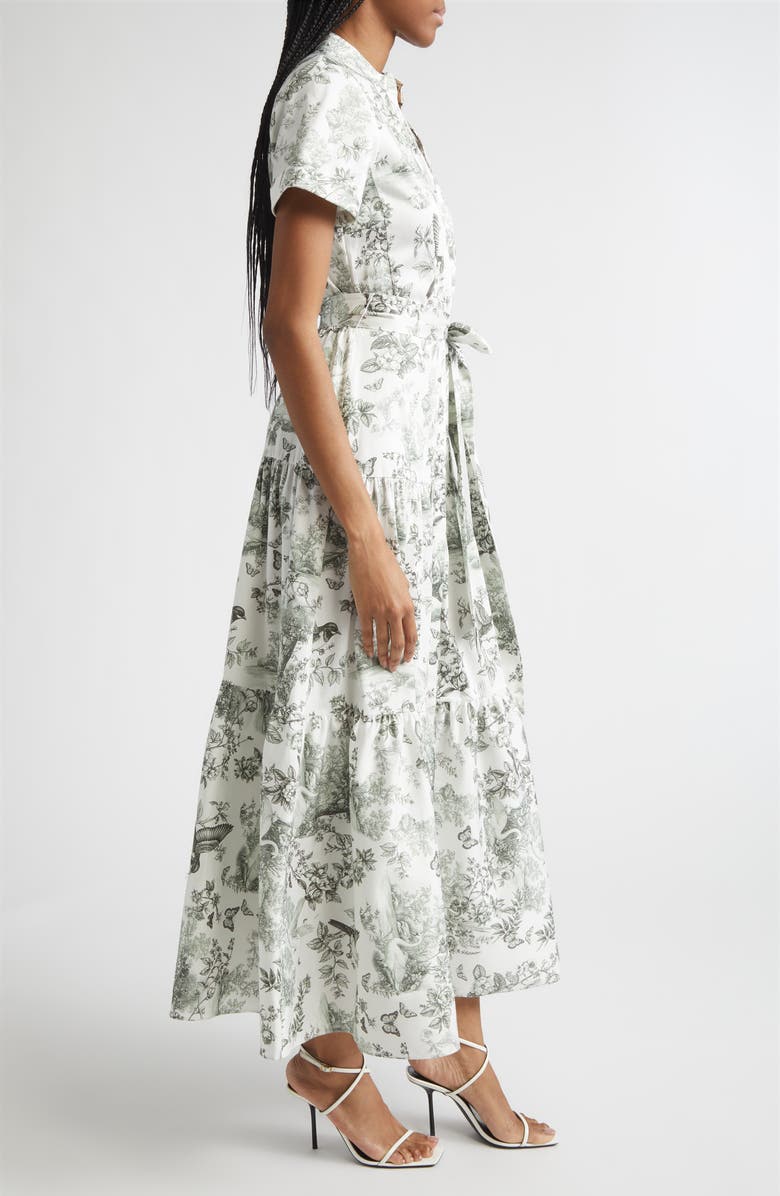 Alice + Olivia Lucy Toile Print Belted Maxi Shirtdress, Alternate, color, Daybreak