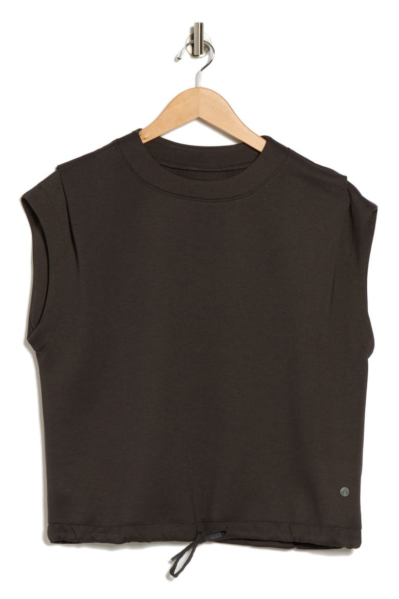 Cloudy Cap Sleeve Scuba Top, Alternate, color, WASHED GREY