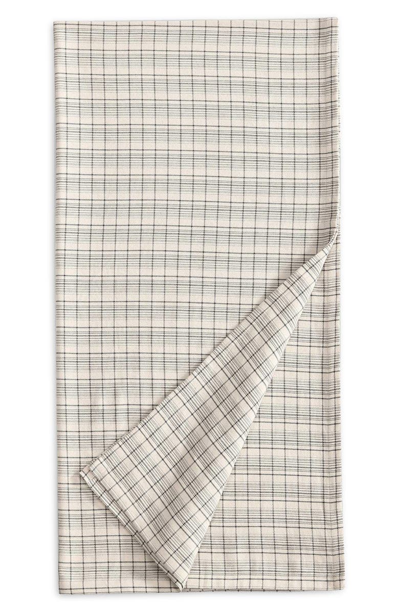 Calvin Klein Dot Dash Plaid Bed Blanket, Alternate, color, Medium Beige