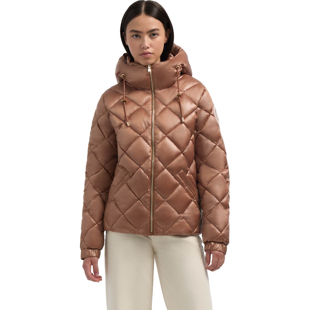 Pajar Skylynn Diamond Quilted Boxy Puffer Jacket In Brown