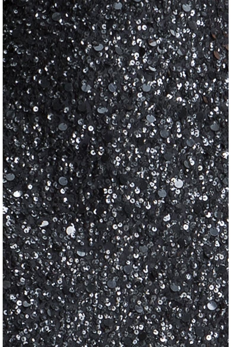 Sequin Silk Sheath Dress, Alternate, color, CHARCOAL