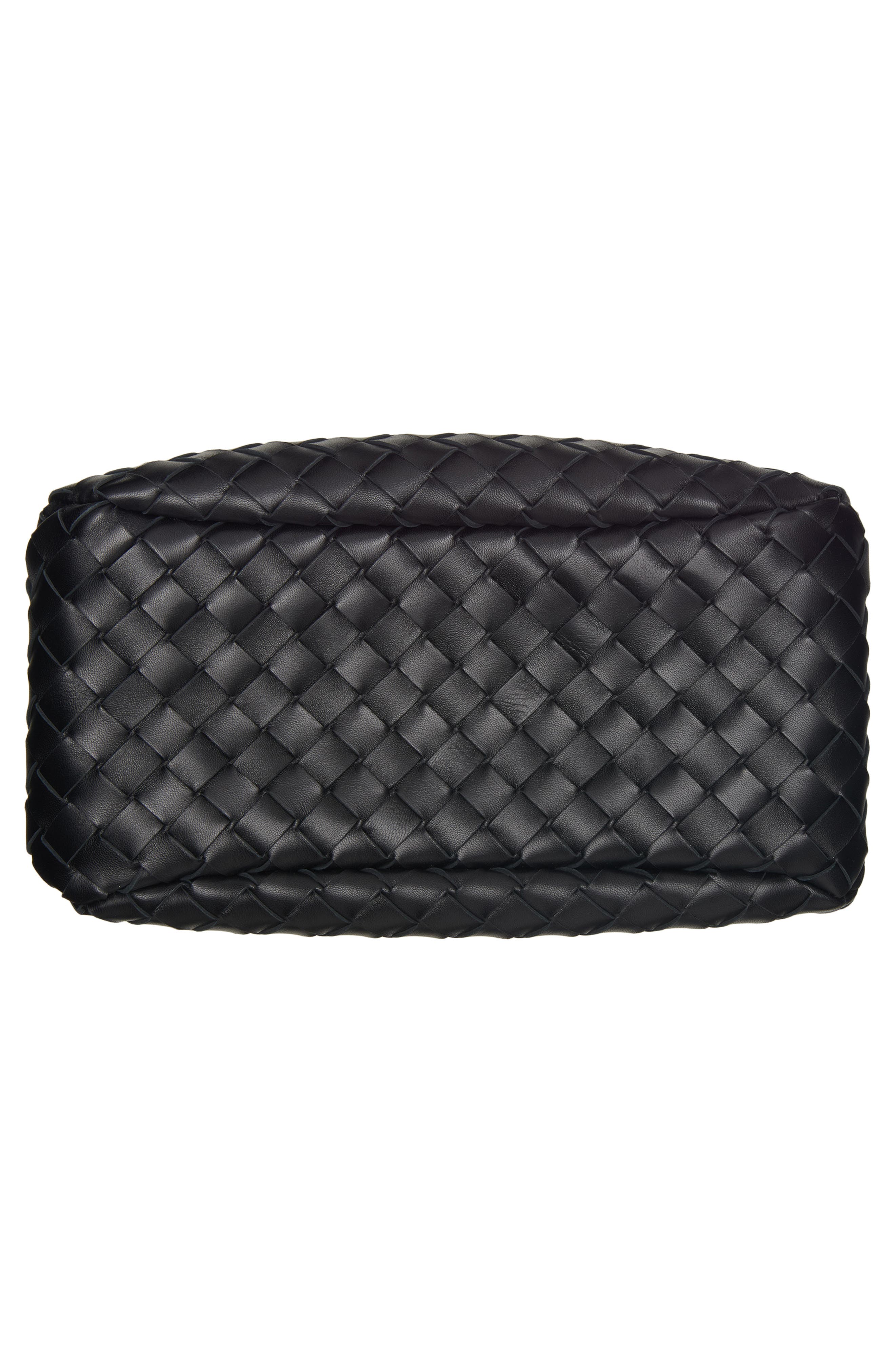 Bottega Veneta Small Campana Intrecciato Leather Shoulder Bag, Alternate, color, Black-Brass