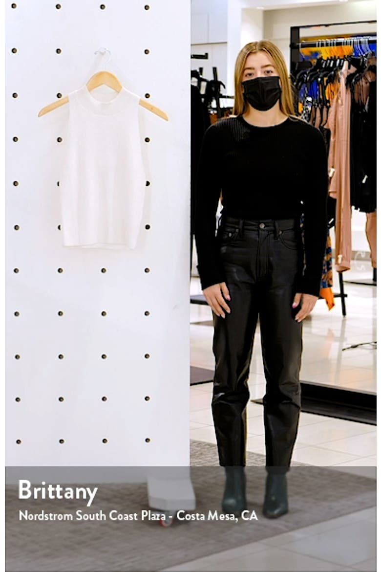 Rib Mock Neck Sleeveless Sweater video