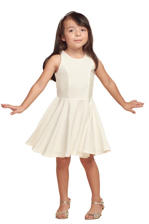 Un Deux Trois Textured Stretch Racerback Dress In White