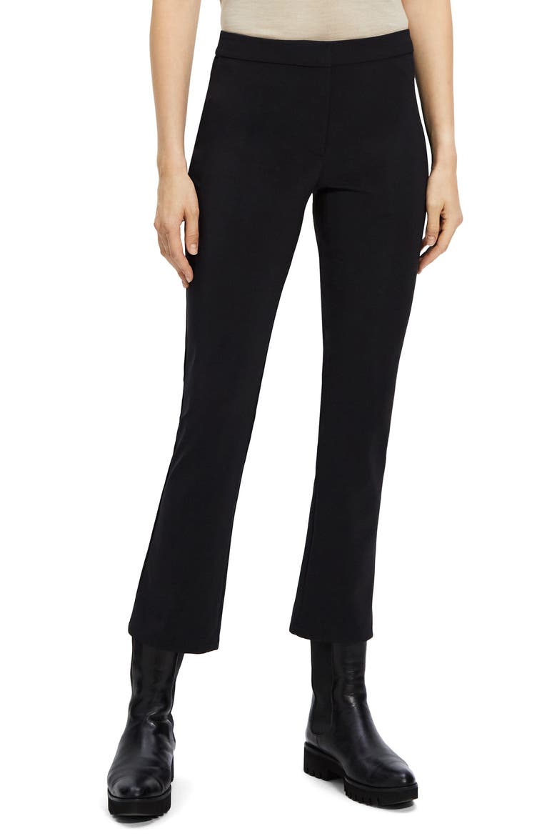 Slim Kick Crop Pants, Main, color, BLACK