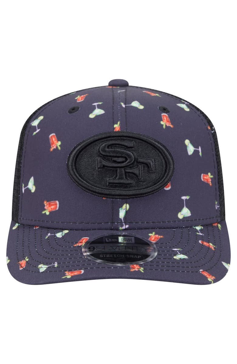 New Era Men's New Era Navy/Black San Francisco 49ers Adventure Drinks Pattern 9SEVENTY Stretch-Snap Hat, Alternate, color, Navy