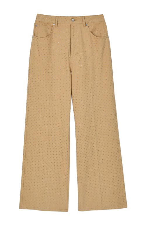 Sandro Rhinestone-embellished Jeans In Sand