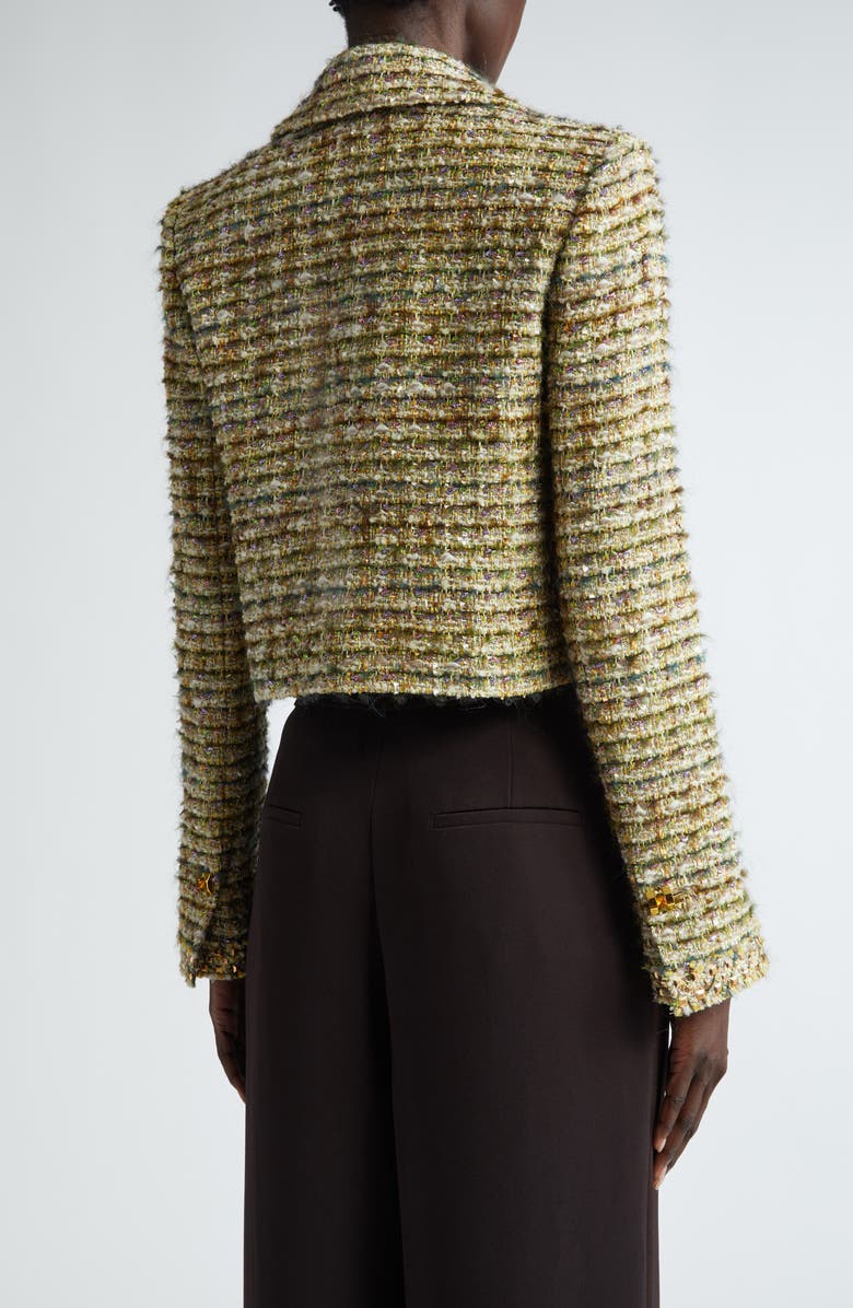 ST. JOHN Metallic Tweed Crop Jacket, Alternate, color,
