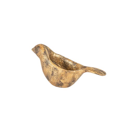Rustic Bird Mini Planter Brass Metal