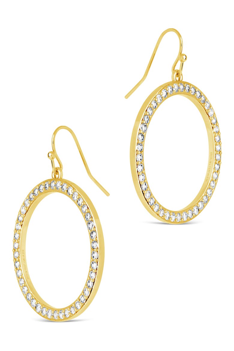 Della Cubic Zirconia Circle Drop Earrings, Alternate, color, GOLD