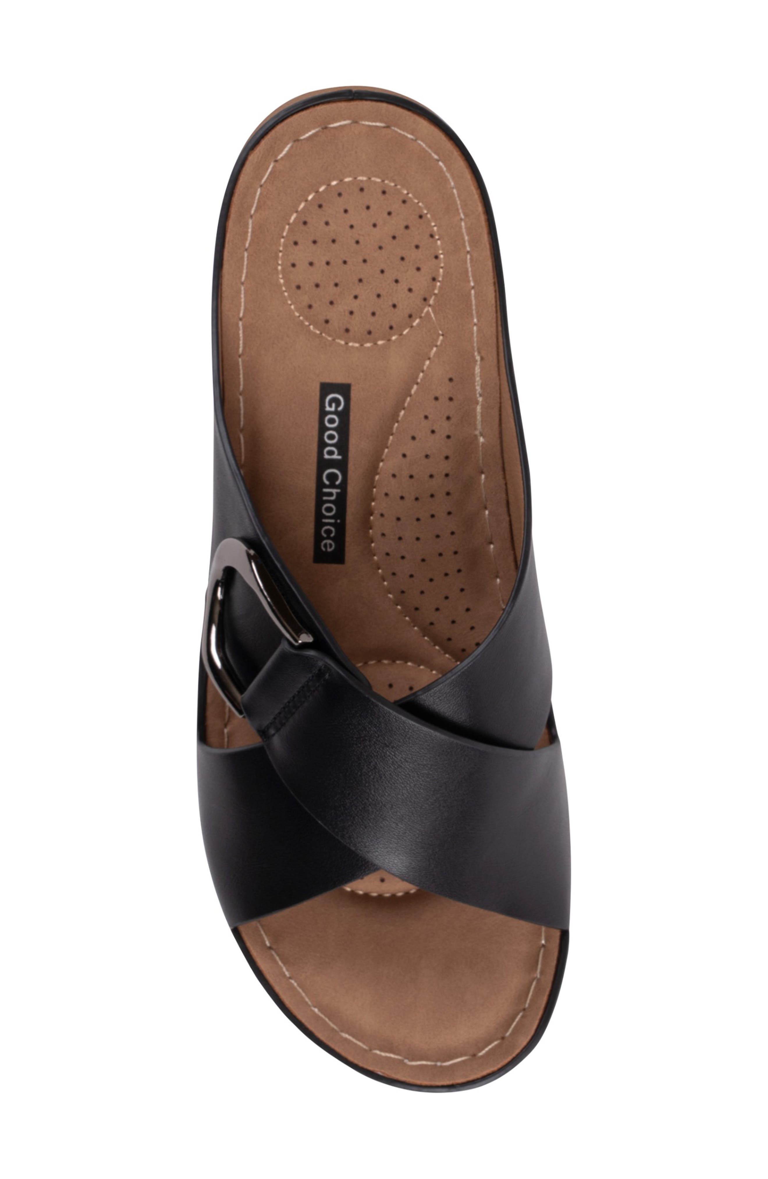 GOOD CHOICE NEW YORK Eanna Wedge Sandal, Alternate, color, Black