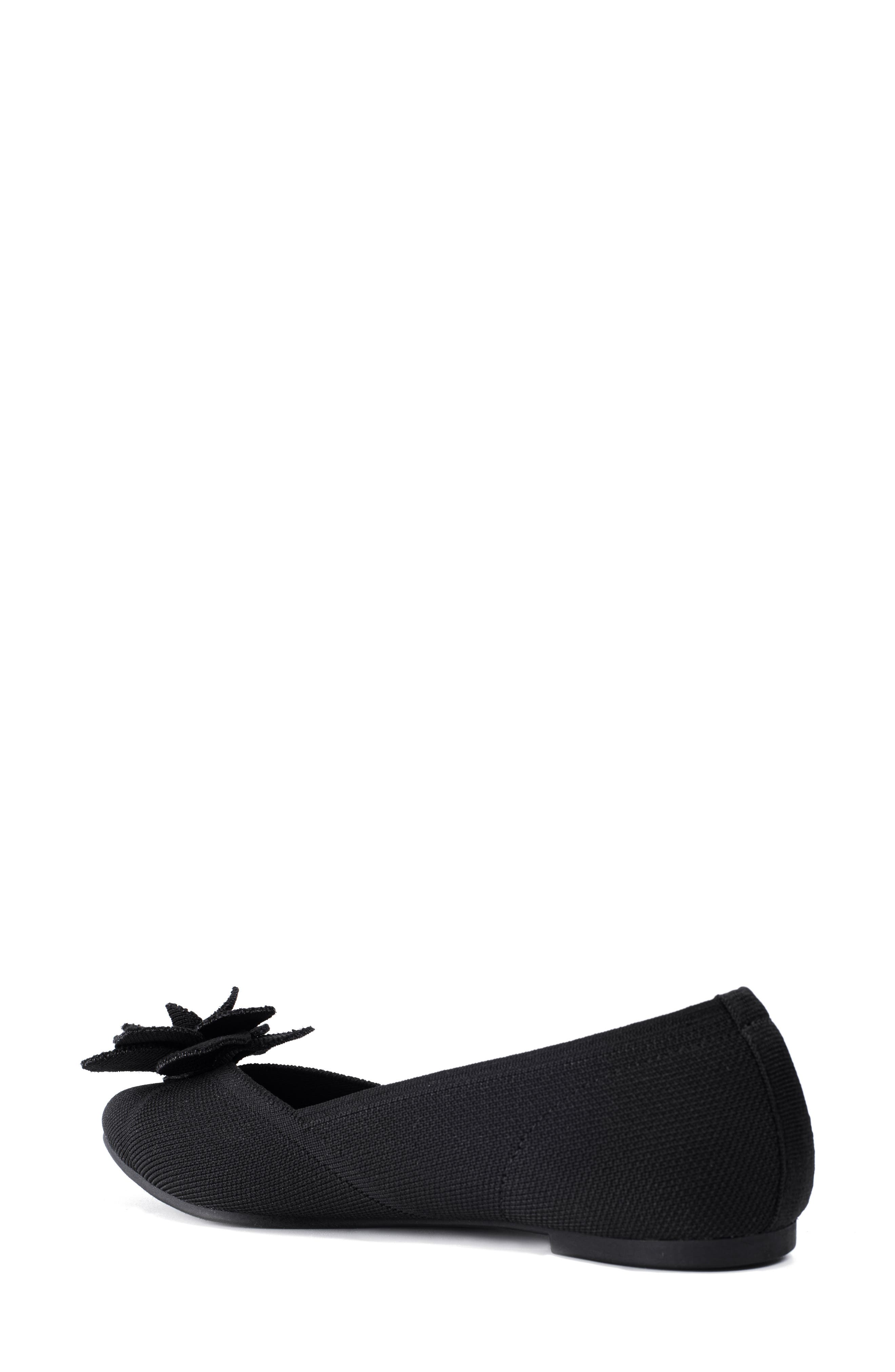 Me Too Alaya Floral Appliqué Mesh Flat, Alternate, color, Black