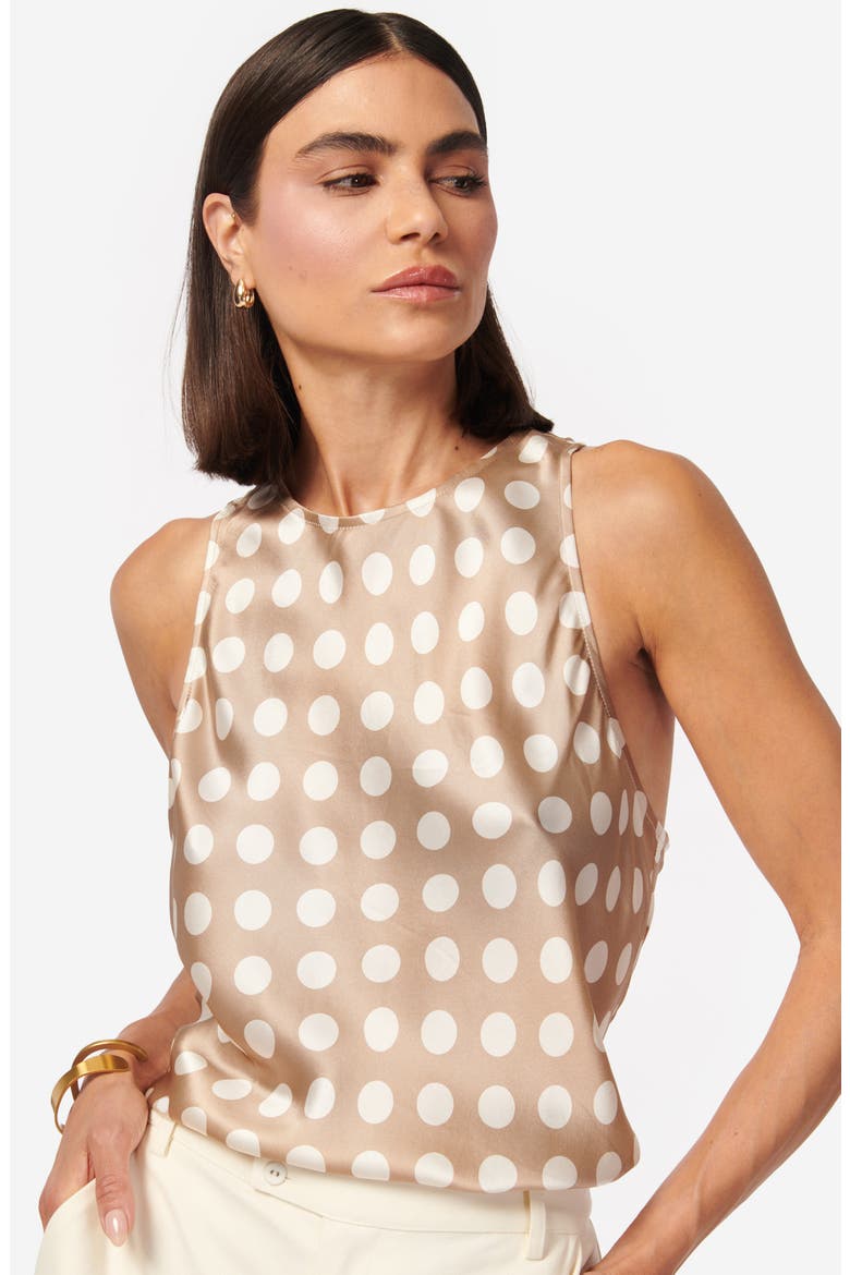 Floriana Racerback Silk Tank, Alternate, color, MACRO DOT