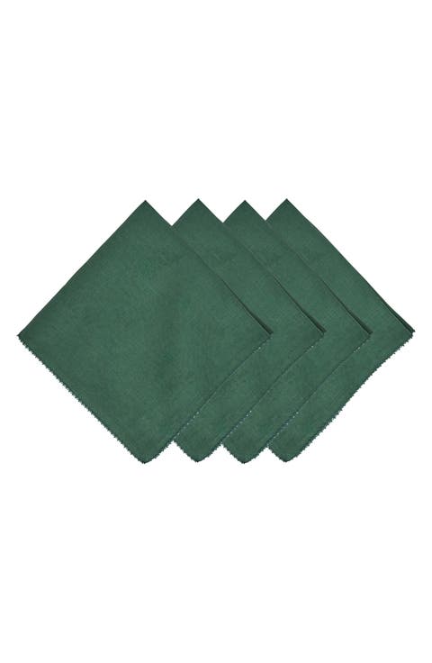 Berry Scallop Set of 4 Linen Napkins