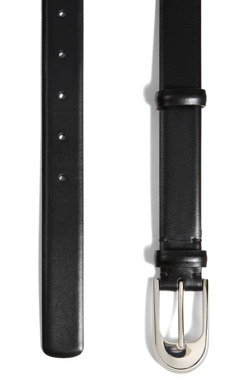 Khaite Dome Buckle Leather Belt In Black