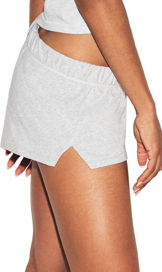 Foldover Cotton Blend Jersey Shorts